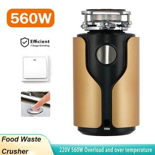 Food Residue Processor Food Waste Crusher 560W High-Power Waste Disposal Food Waste Shredder 220V Kitchen Accessories