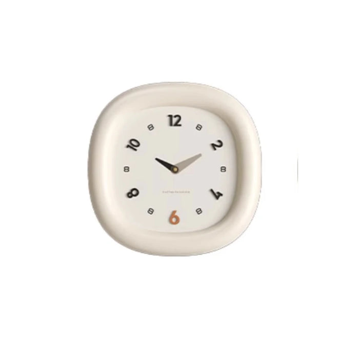 Punch-free Wood Wall Clock Living Room Cream Style Modern Simplicity Atmosphere Creative Household Fashion Decoration Wall Clock