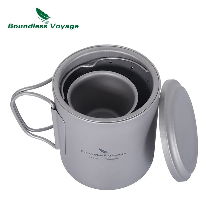 Boundless Voyage Titanium teapots with 2 cups a tea sets portable travel office tea set drinkware