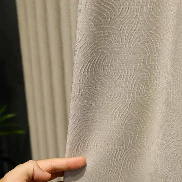 Modern simple Blackout New Light Luxury Curtain French Gray Jacquard Curtains for Living Dining room Bedroom Tulle Custom