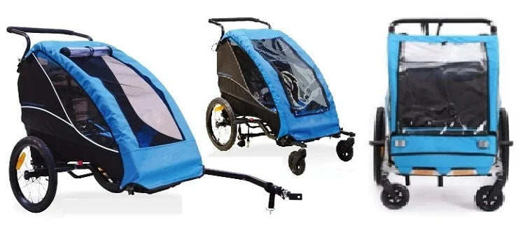 Garden outdoor Kids pet Bicycle walking Carrier rack Trailer Stroller Four wheels 2 in 1 wheeled cargo trailer