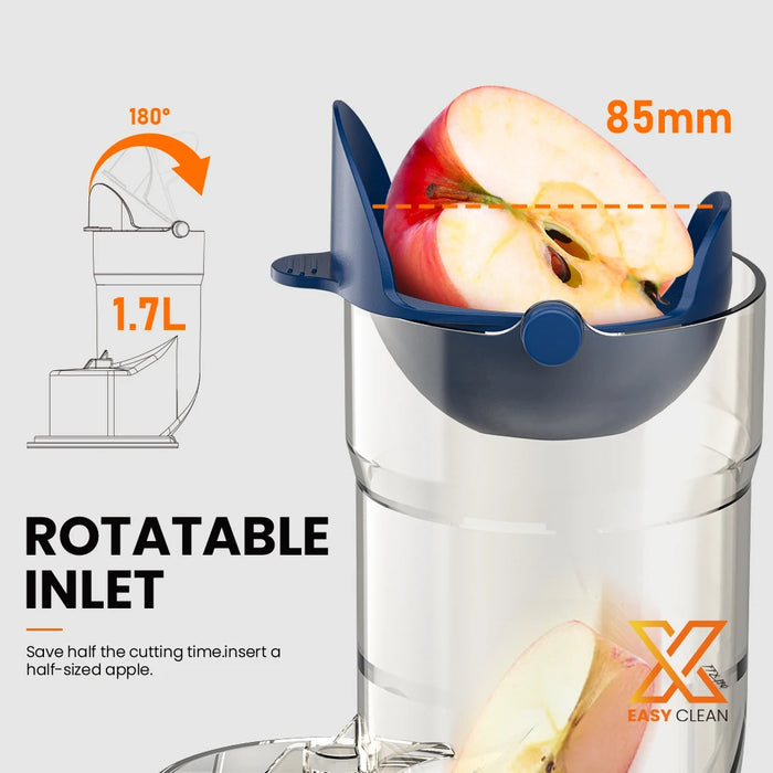 MIUI Cold-Press Juice Extractor Large Inlet Slow Juicer Kitchen Household Fruit/Vegetable Blender FFX Filter Easy to Clean PRO