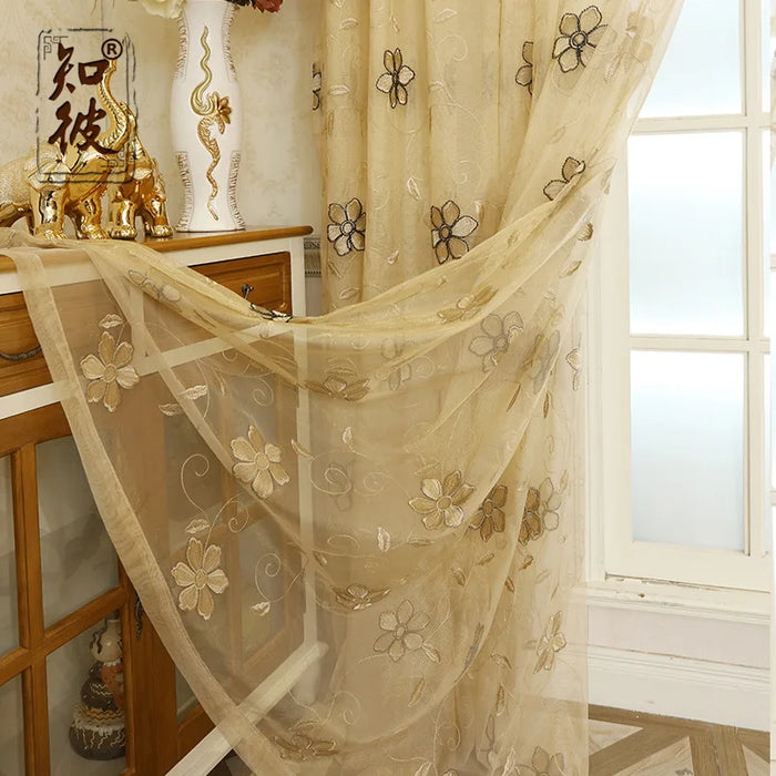 New Curtains for Living Dining Room Bedroom Custom Korean American Luxury Pearl Embroidery Door Window Curtain Room Decor