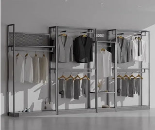 Clothing store display stand floor to floor double-layer hangers men's and women's clothing lingerie bra shop light luxury displ