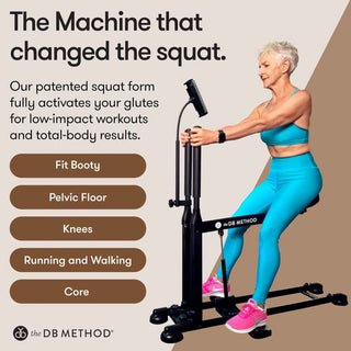 The DB Method Squat Machine, Workout Equipment for Home Gym, Exercise Leg and Glutes, Low Impact Lower Body Fitness