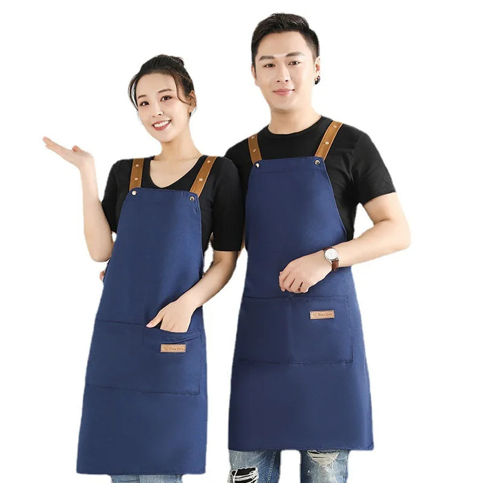 Apron Canvas Water and Oil Proof Apron Modern Simplicity Household Cleaning Tools Work Cook Kitchen Server Work Sleeveless Apron