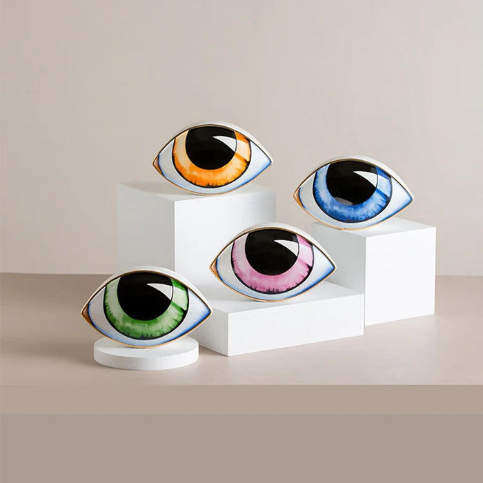 2023 New Ceramic Devil's Eye Home Decor Eye Ornaments Sculpture Statues Study Room Abstract Decoration Gift Giving