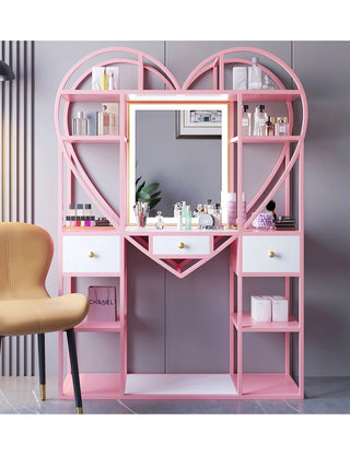 Luxury dresser, vanity table with light, modern simple storage cabinet, creative dresser in bedroom