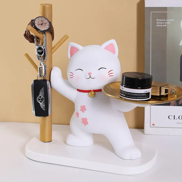 Cherry rabbit Storage ornaments Lucky cat Tree branch gourd frame Gate key storage tray Living room desktop home decoration gift