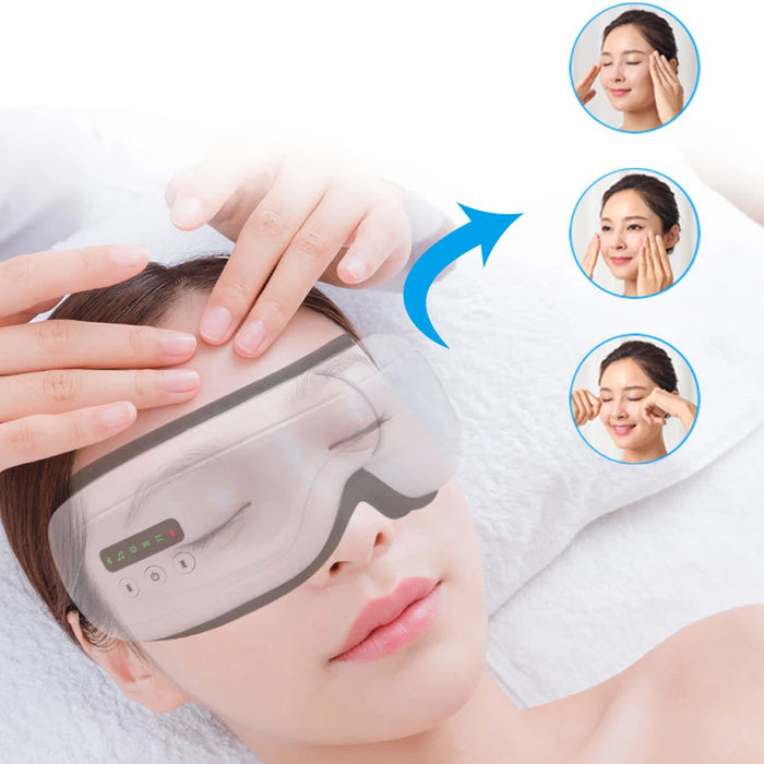 Heated Eye Massager Equipment for Migraines Rechargeable Eye Mask Face Massager Relax & Reduce Eye Bags  Improve Sleep