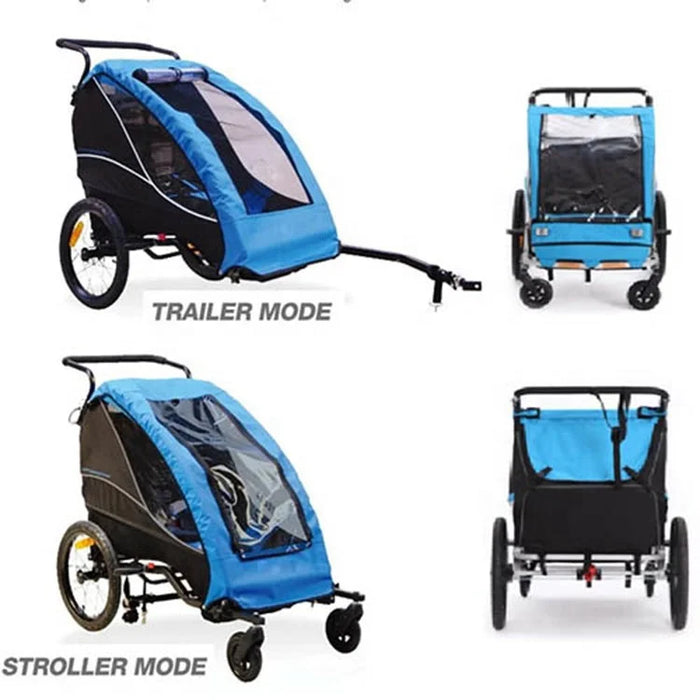 Garden outdoor Kids pet Bicycle walking Carrier rack Trailer Stroller Four wheels 2 in 1 wheeled cargo trailer