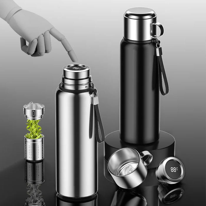Outdoor Stainless Steel Thermos Vacuum Flask Large Capacity Smart Thermos Water Bottle Temperature Display Insulated Coffee Mug