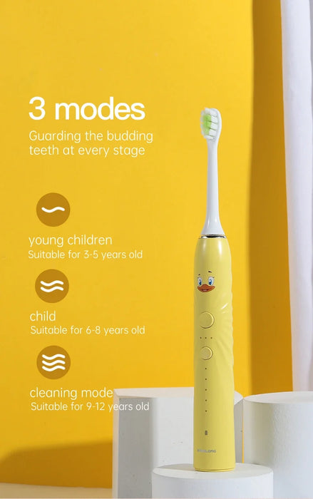 OEM Custom Cartoon Sonic Electric Rechargeable Cartoon Smart Children Toothbrush For 3-15 Year Old Kids