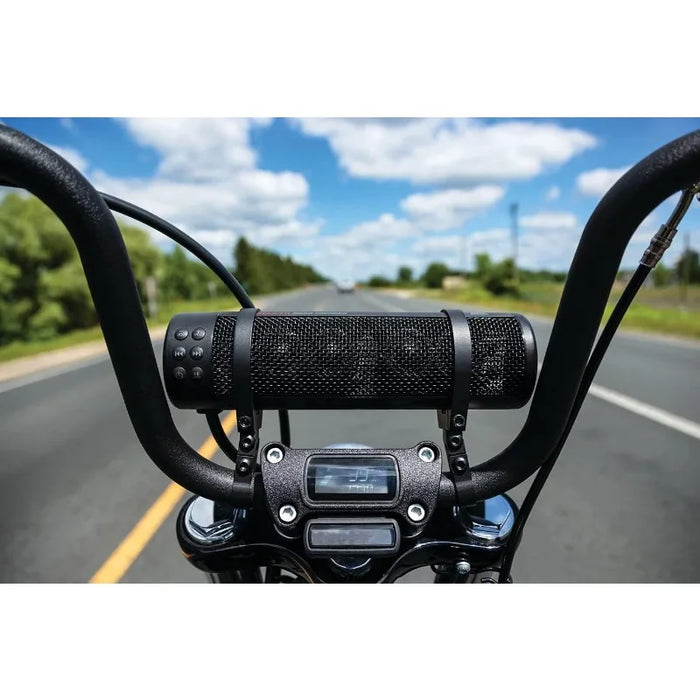 MTX Road Thunder Weather Resistant Motorcycle Sound Bar Plus: 300 Watt Handlebar Mounted Audio Speakers with Bluetooth