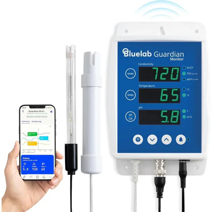 bluelab Guardian Monitor Wi-Fi for Real-time pH, Temperature, and Conductivity (TDS) Measurements in Water with Calibration, 3 i