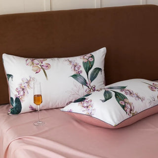 Vintage Flowers Leaves Reversible Duvet Cover Set 600TC Egyptian Cotton Premium Soft Family Bedding set Bed sheet Pillowcases