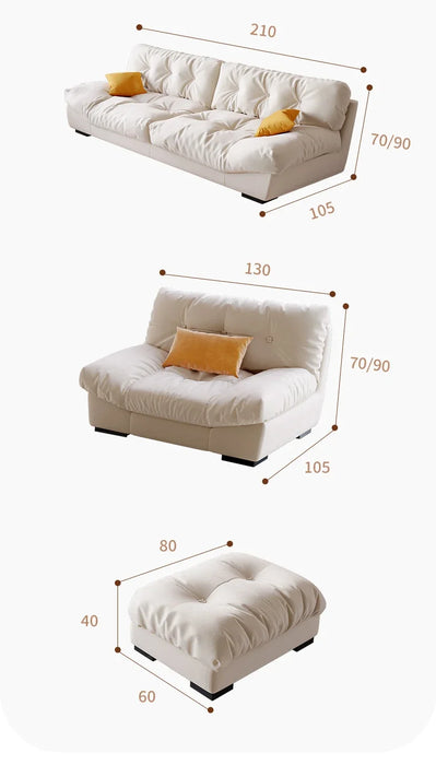 Fabric sofa living room small apartment simple modern technology cloth cloud light luxury tofu block ins velvet trend