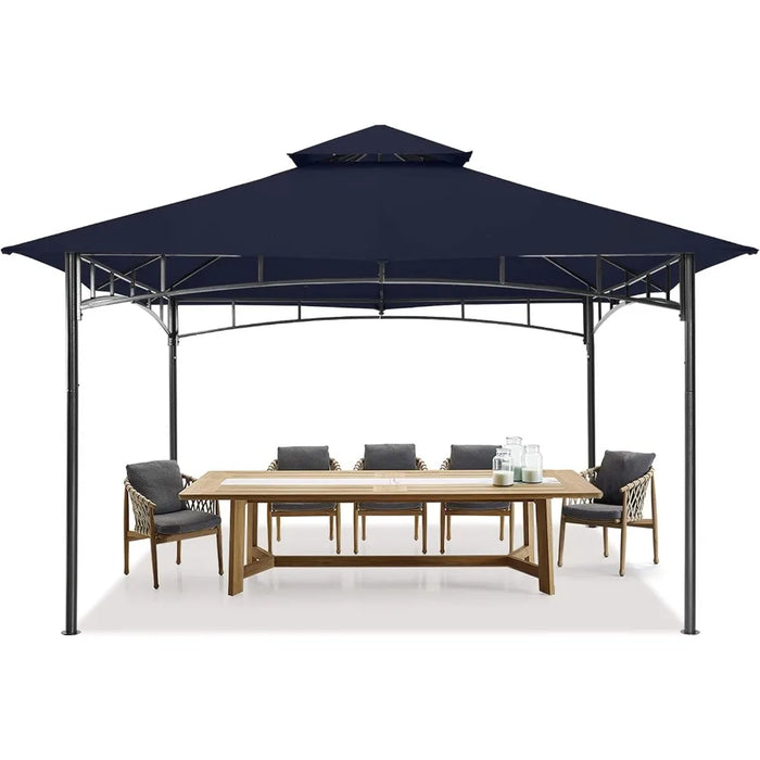 Outdoor Shadow Awning Outdoor Garden Gazebo for Patios with Stable Steel Frame(11x11 Navy Blue) Canopy Tent Waterproof Decor