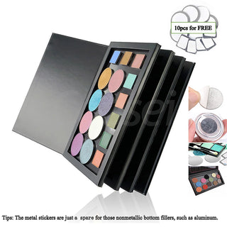 Coosei Book Shaped New Large Magnetic Eyeshadow Pallete 3/4 Layers EMPTY Big Makeup Palette Storage Box 60pcs 36mm Shadows