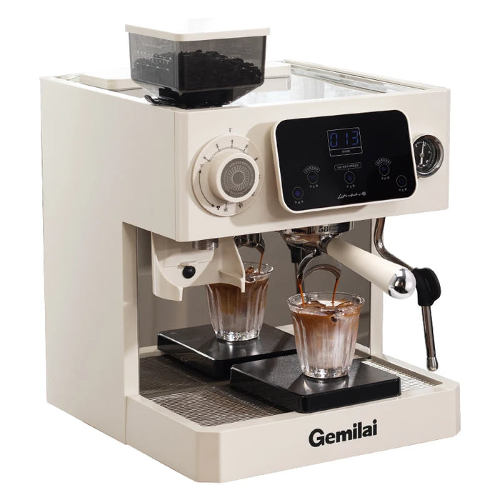 Gemilai CRM3813 Best 3 In 1 Semi Automatic Household Espresso Coffee Machine With Milk Frother And Bean Grinder