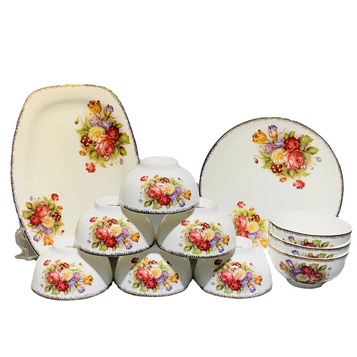 Tangshan bone china tableware 40 pieces practical and creative bowls and plates, Phnom Penh household housewarming gifts