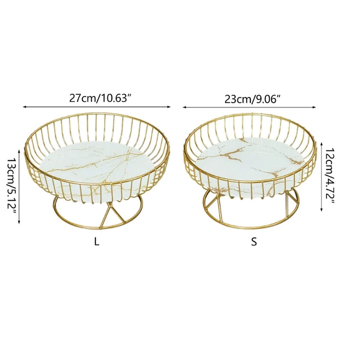 Gold Wire Fruit-Basket Metal Wire Fruit Bowl Iron Art Fruit Storage Baskets