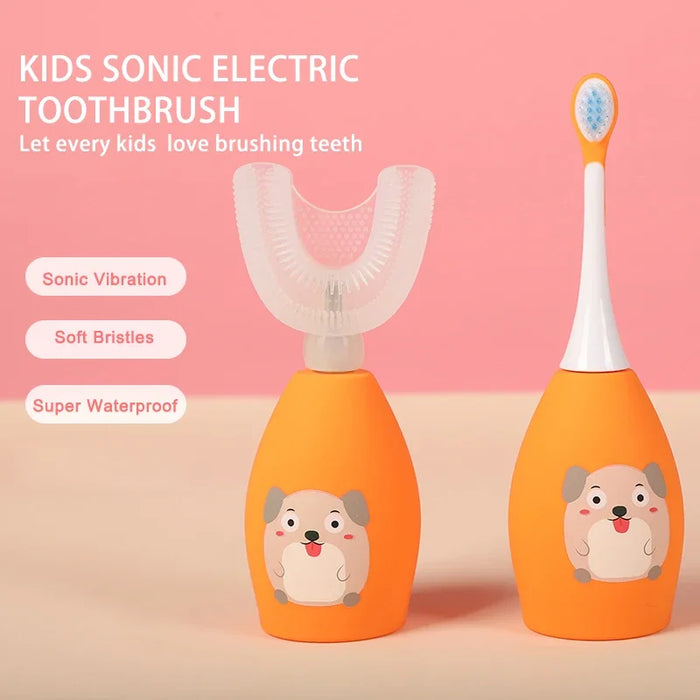 Smart Toothbrush For Kids U Shaped Teeth Cleaning Children Electric Toothbrush 2 In 1 Child Sonic Electric Toothbrush