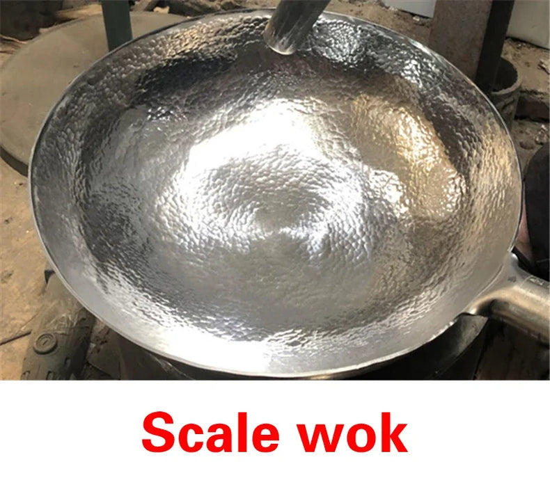 Chinese Professional woks 36000 times Hand forging Wok Hand Hammered Iron woks Stir-Fry Non Stick Carbon Steel Wok pan