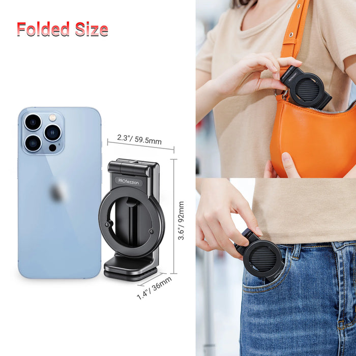 Airplane Magnetic Travel Phone Holder for Desk Foldable Adjustable Rotatable Train Seat Stand for iphone 15/14/13/12 Pro Max