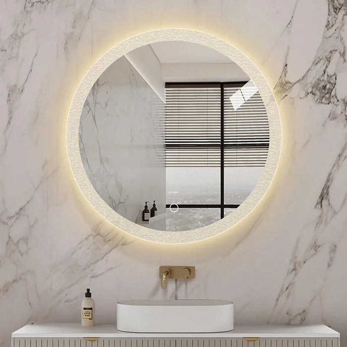 Large Smart Bathroom Mirror Led Shower Round Light Led Shaving Mirror Makeup Aesthetic Full Length Espejo Pared Home Improvement