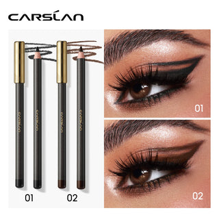 CARSLAN Long-lasting Eyeliner Pencil Waterproof Smudge Proof Quick Drying Easy to Colored Eye Liner Pencil For Beginner Makeup