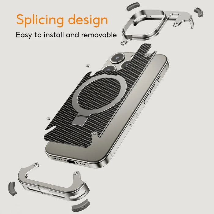 Eary Carbon Fibre Back Case Edge-free DesignAnti-collision Case,Perfect For IPhone 14/15 Pro Max