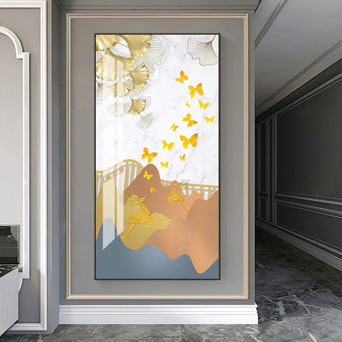 Modern light extravagance high-grade doorway decoration corridor aisle ginkgo leaf etc