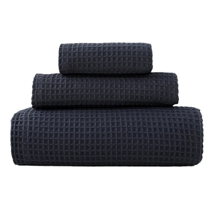 3PCS Adult Luxury Cotton Gauze Waffle Bathroom Soft Absorbent Square Towel Face Towel Bath Towel Set Hotel Gifts Group Buy Kids