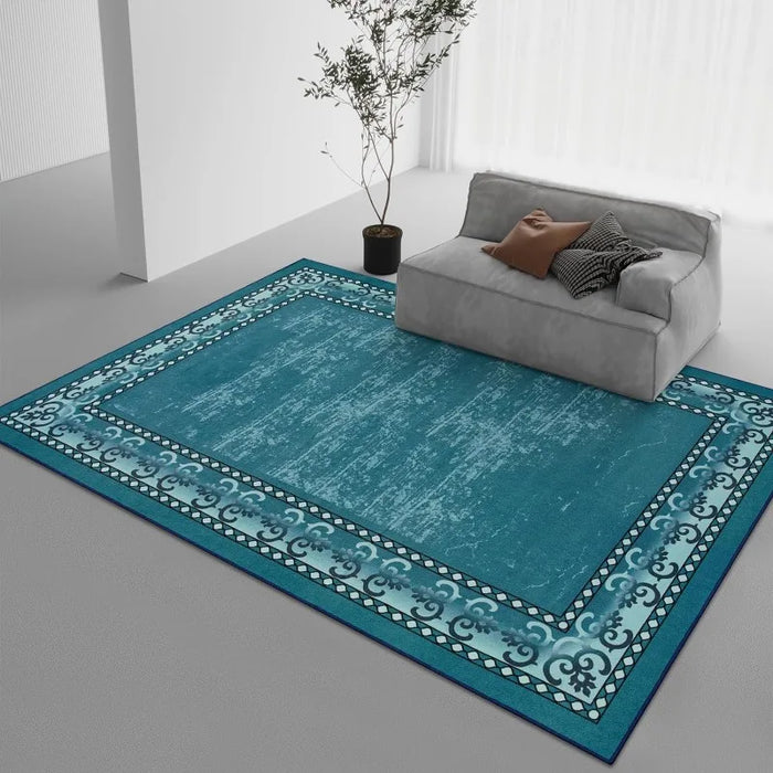 Rug Modern Bordered 4x6 Area Rug for Living Room Office, Dining Room Rug, Bedroom Carpet, Luxury Rubber Backing (Non-Slip)