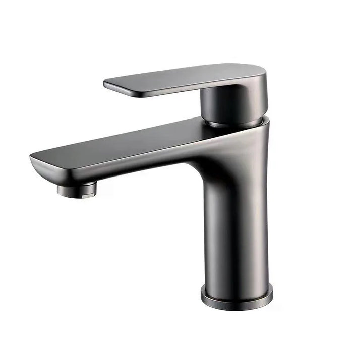 Stainless Steel Hot And Cold Water Faucet Basin Basin Basin Wash Basin Black Gun Gray Flat Simple Household Faucet