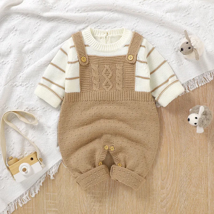 Baby Rompers Knitted Newborn Boys Girls Long Sleeve Jumpsuits Outfits Autumn Winter Casual Infant Unisex Outerwear Clothes 0-18m