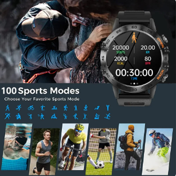 for Huawei Honor80 Pro  VIVO Y75 5G Global/T1 5G India/Y55 5G OPPO Bluetooth Smart Watch Phone Smartwatch Heart Rate Men Sports