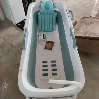 Foldable Portable Bathtub Simple with lid Bathtubs Adult Thicken Plastic Bathroom Tub Bath Barrel Spa Freestanding Ice Bath