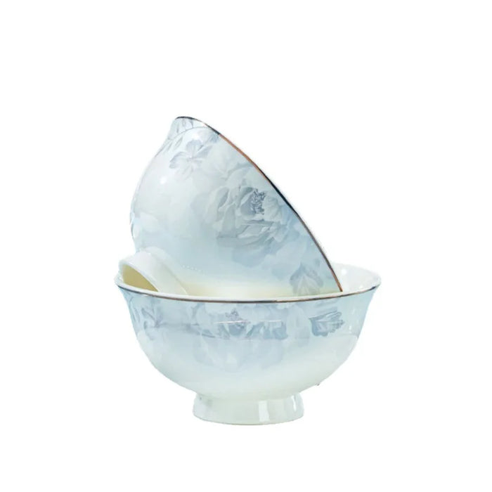 Bowl and dish set combination tableware new luxury bowl and plate housewarming gift Jingdezhen bone china tableware set