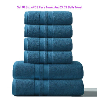 2/4/6PCS Bathroom Face Towel Set Men Grey 100% Cotton Premium White Bath Towel Set Women Suitable For Family Hotel Spa & Beauty
