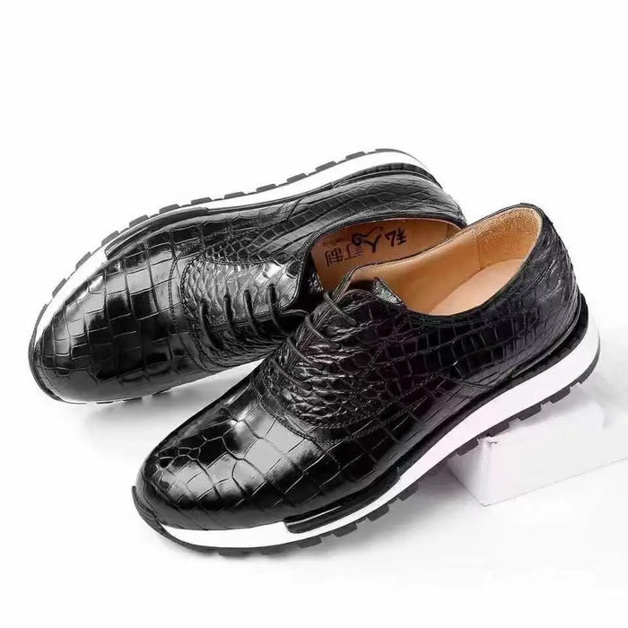BATMO 2023 new arrival Fashion Crocodile Skin causal shoes men,male Genuine leather shoes pdd185