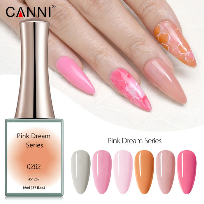 16ml CANNI Pink Color Collection Nail Gel Polish Light Pink Venalisa Supply Neon Gel Polish Lacquer Full Coverage Semi Permanent