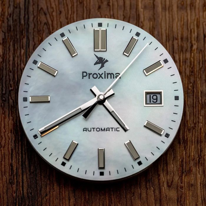 Proxima PX1705 Men Watch 39mm MOP Dial Vintage Luxury Sapphire PT5000 Automatic Mechanical Carving Fluted Bezel 10Bar