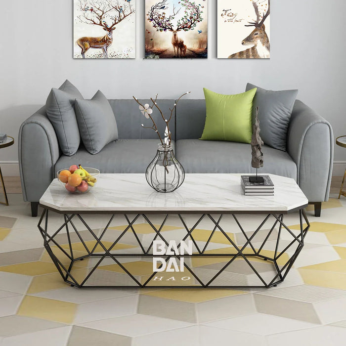 Nordic marble coffee table simple modern living room iron tea table extravagant creative side tables