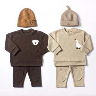 Baby Boy Clothes Set 2pcs Organic Cotton Patch Goose Sweatshirts Tops+Pants Children Kids Outfits Toddler Baby Girl Clothes Sets