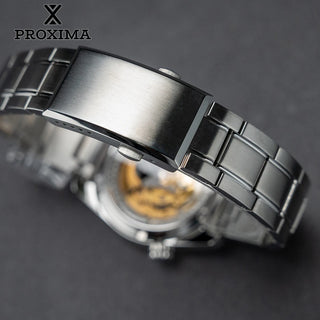 Proxima 20MM Men Three Bead Stainless Steel Bracelet OM16 SS Watchband Safety Milled Clasp Watch Strap Watches Parts