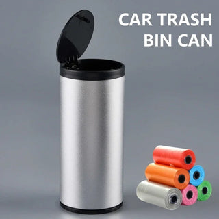 Car Trash Bin Can Mini Auto Dust Organizer Car Interior Rubbish Bag Garbage Container Storage Box Bucket Auto Accessories