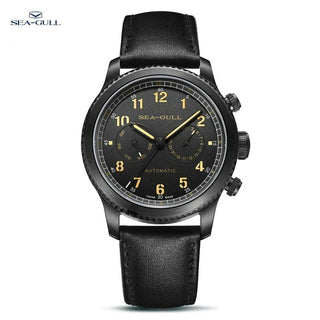 Seagull Men's Watch Fashion Multifunction Belt Sapphire Luminous Automatic Mechanical Watch Pilot Series 819.33.6080H