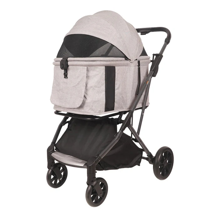 small animal pet dog cat carrier aluminum frame light weight seat detachable easy folding pet stroller